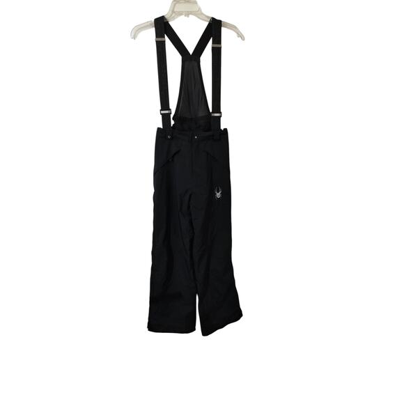 M744) Spyder Boys Propulsion Side Zip Black Bib Pants Size 20 - Picture 1 of 9